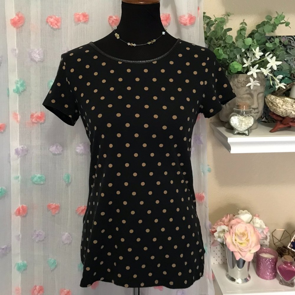 Express Black & Tan Polka Dot Tee